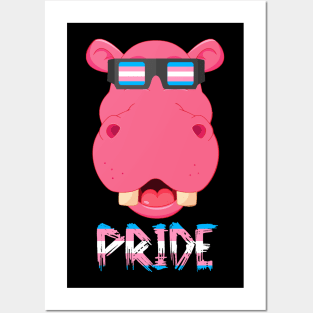 Hippopotamus Transgender Flag Lgbt Posters and Art